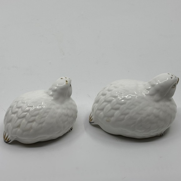 Aynsley Hand Painted Fine Bone China Salt And Pepper Shakers Birds Quail Doves - Picture 5 of 9